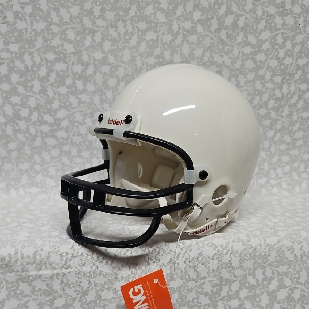 New Riddell 3 5/8 White Display Mini Football Helmet